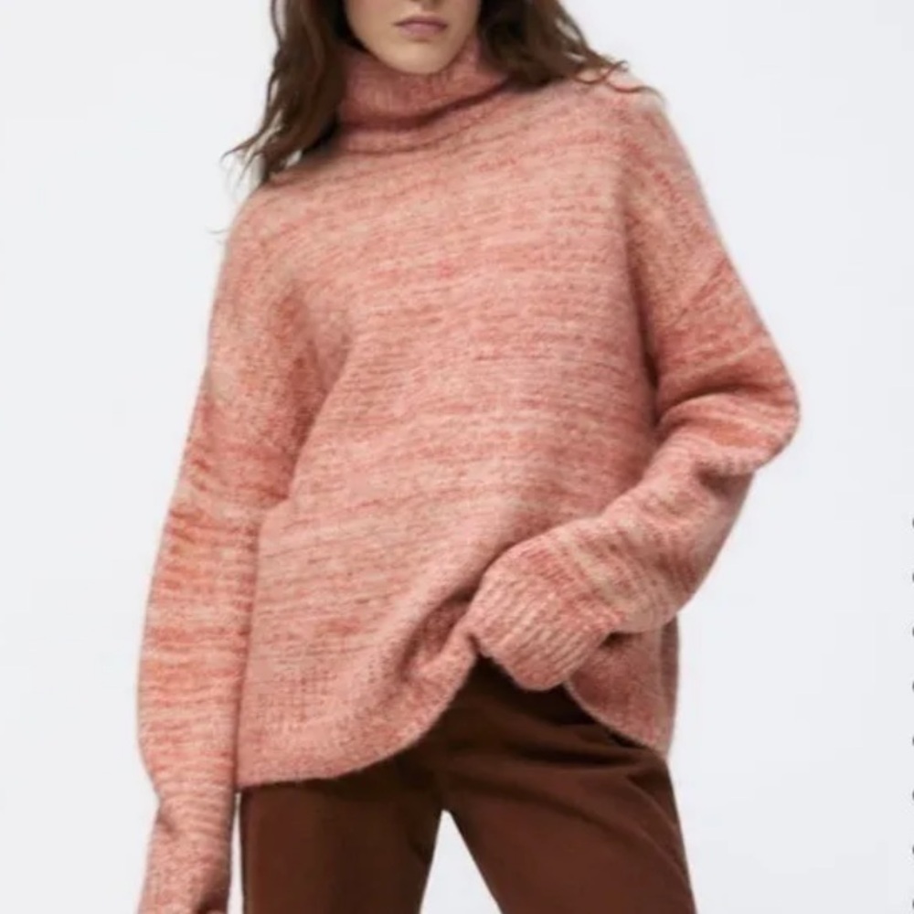 Zara ombré oversized Turtleneck Sweater alpaca blend 16562